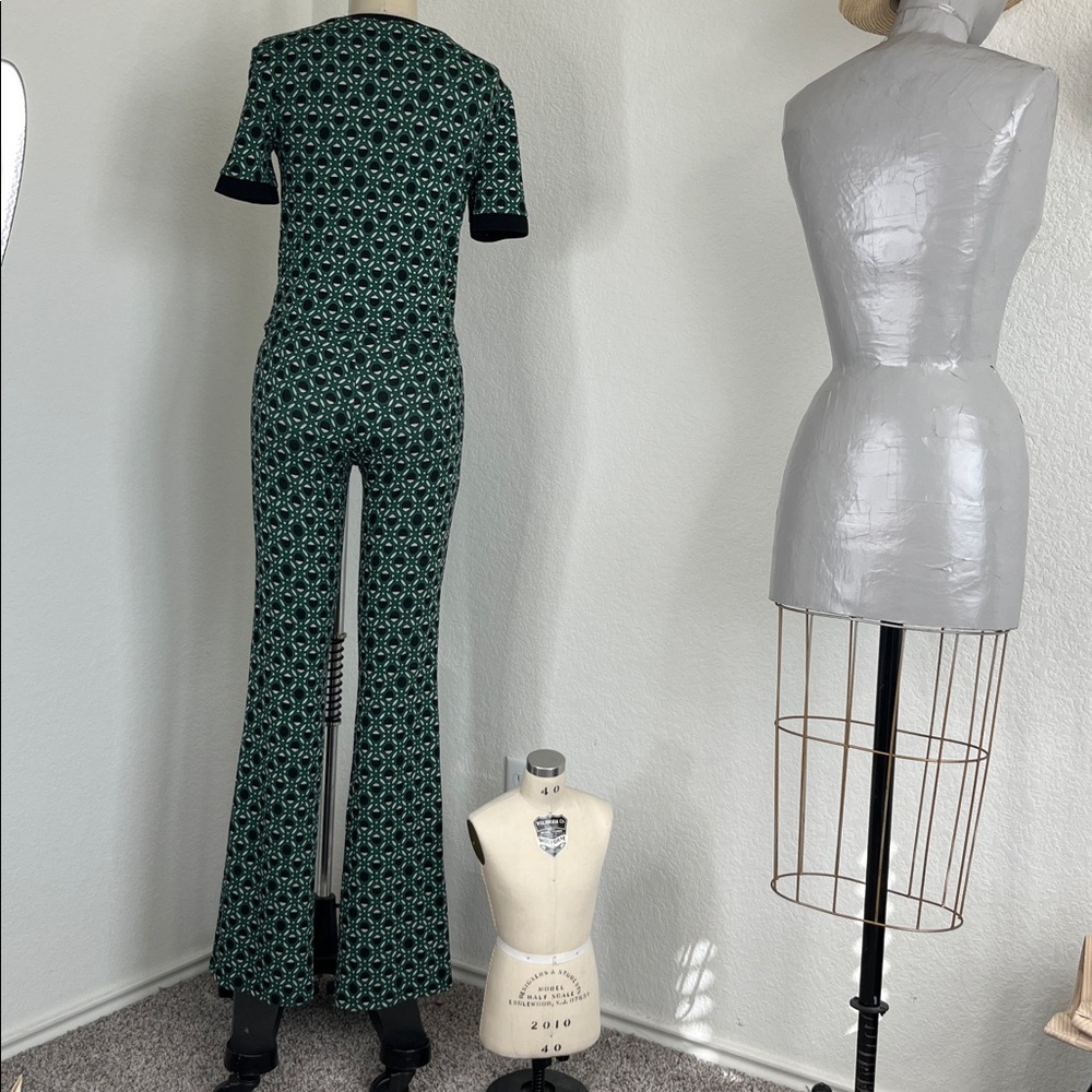 Zara Jacquard Geometric Print 70s Trousers Set Knit Top Outfit - Picture 7 of 11